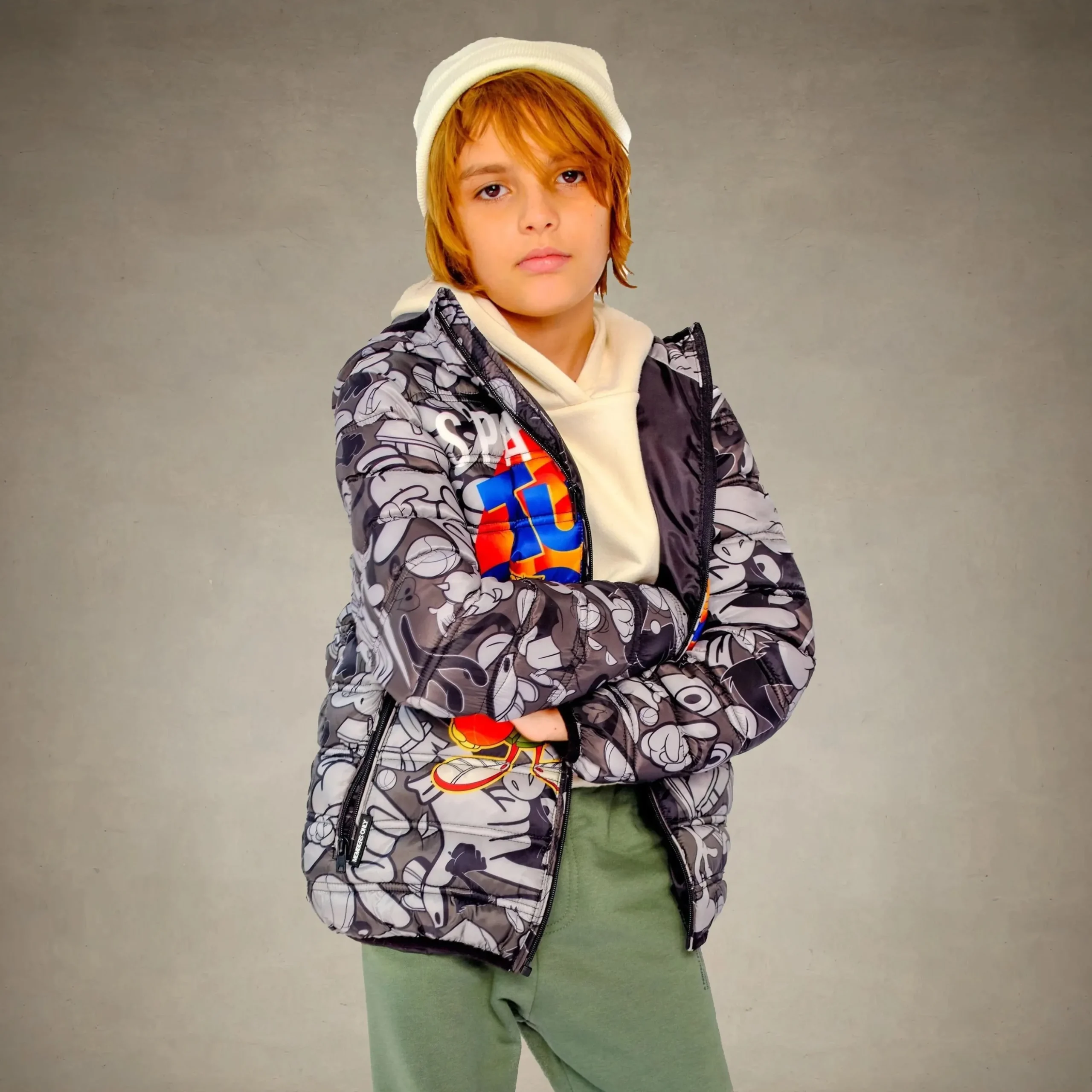 Outlet Members Only Boy's Packable Tune Squad Midweight Jacket - FINAL SALE Black