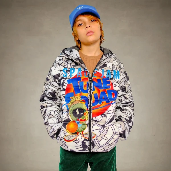 Outlet Members Only Boy's Packable Tune Squad Midweight Jacket - FINAL SALE Silver