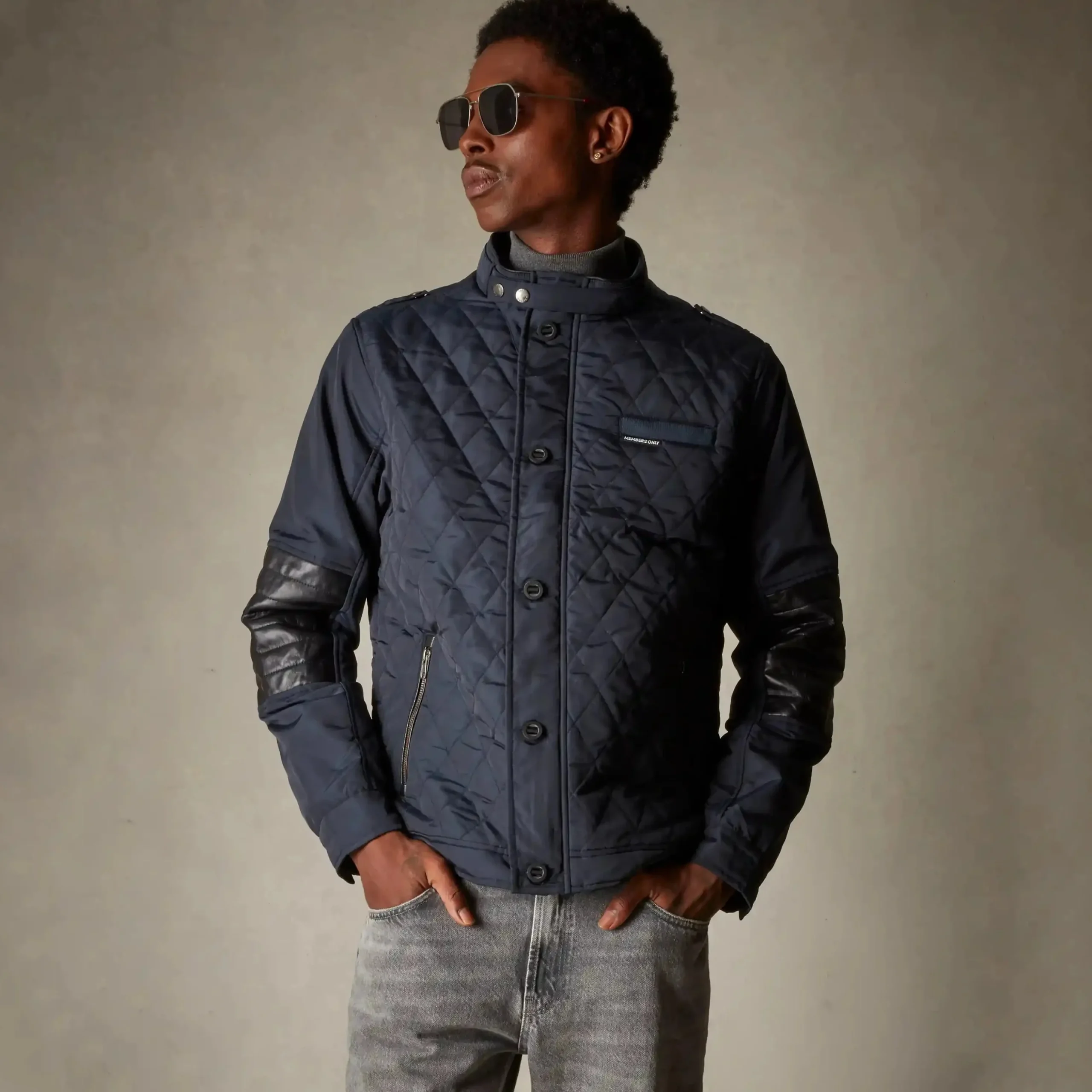 Hot Members Only Men's Belmont Quilted Jacket Navy