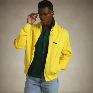 Discount Members Only Men's Big & Tall Classic Iconic Racer Jacket Yellow