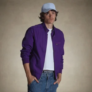 Outlet Members Only Men's Big & Tall Classic Iconic Racer Jacket Purple
