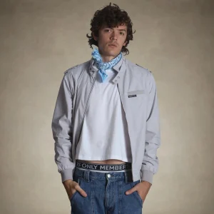 Clearance Members Only Men's Big & Tall Classic Iconic Racer Jacket Light Grey