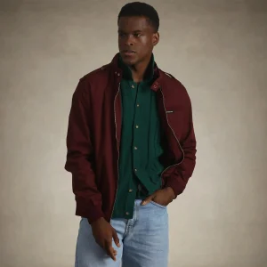 Discount Members Only Men's Classic Iconic Racer Jacket Burgundy