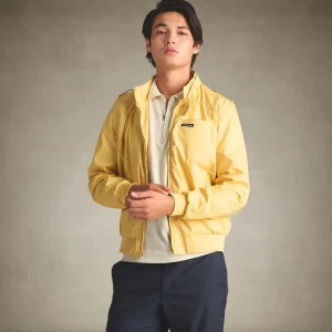 Sale Members Only Men's Classic Iconic Racer Jacket Soft Yellow