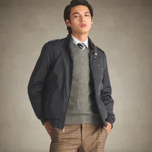 Discount Members Only Men's Iconic Racer Quilted Lining Jacket Charcoal