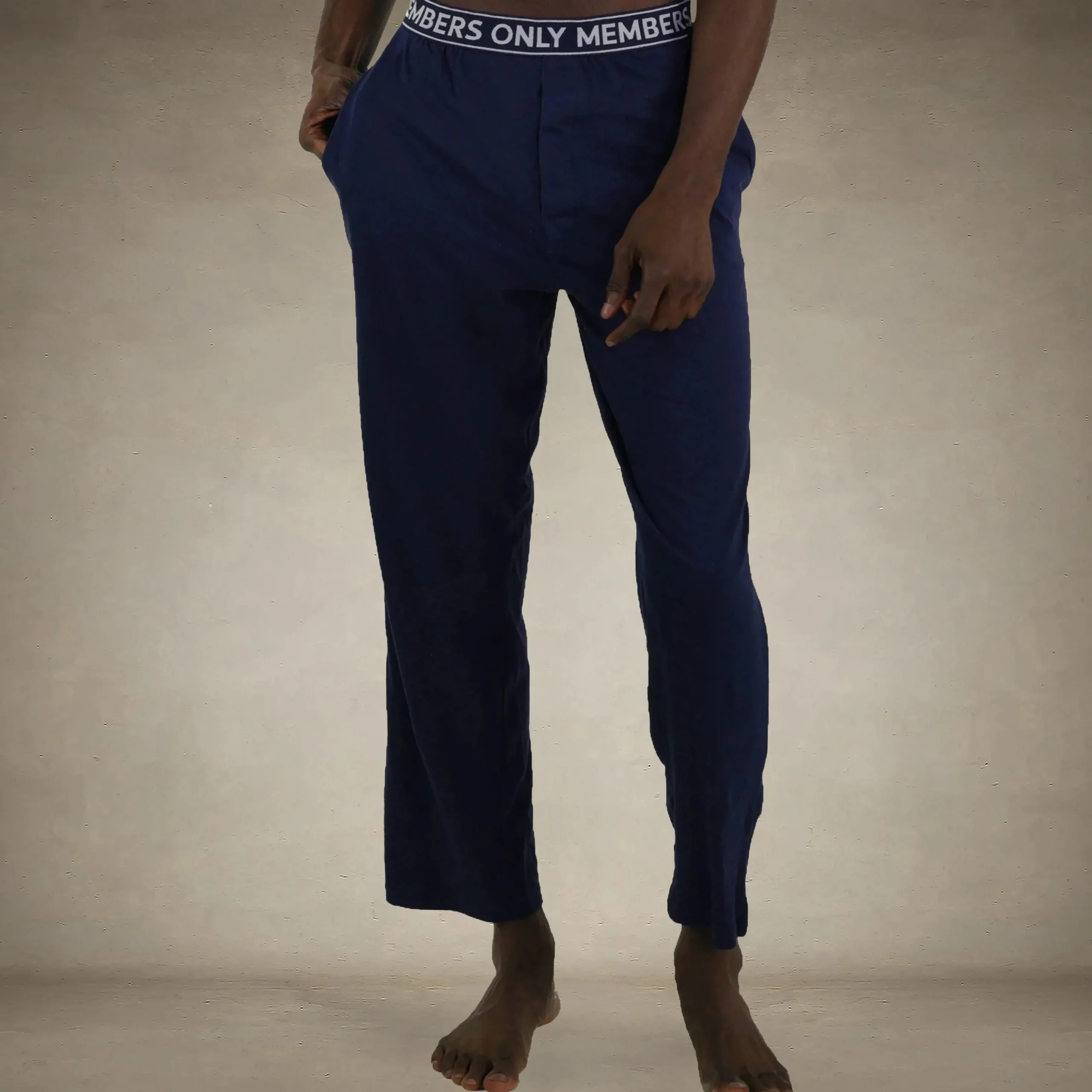 Hot Members Only Men's Jersey Sleep Pant Logo Elastic - - FINAL SALE Navy