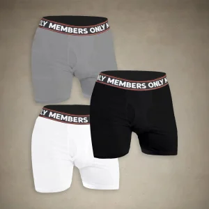 Sale Members Only Men’s 3PK Poly Spandex Athletic Boxer Brief - FINAL SALE Black / White / Grey