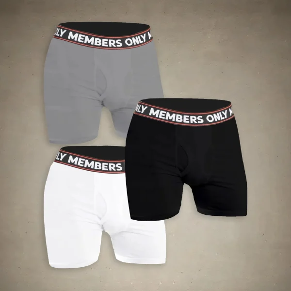 Sale Members Only Men’s 3PK Poly Spandex Athletic Boxer Brief - FINAL SALE Black / White / Grey
