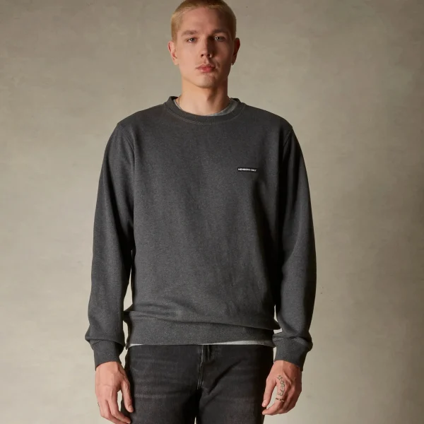 Clearance Members Only Men's Preston Crew Neck Sweatshirt Charcoal