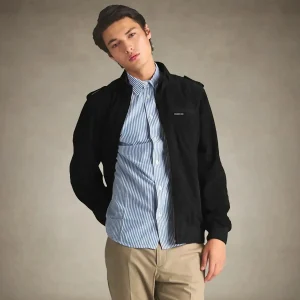 New Members Only Men's Soft Suede Iconic Jacket Black