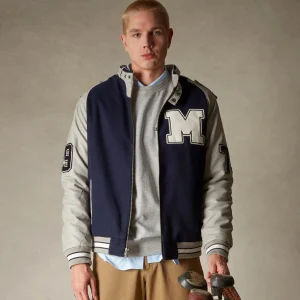 Sale Members Only Men's Varsity Jacket Navy