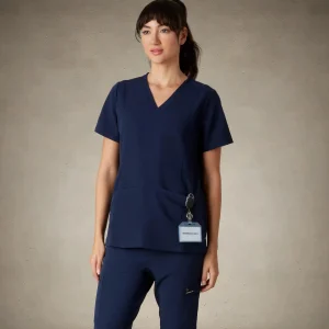 New Members Only Ravenna 2-Pocket Scrub Top Navy