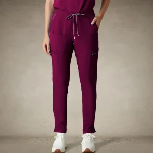 Clearance Members Only Reus Open Bottom Scrub Pants Wine