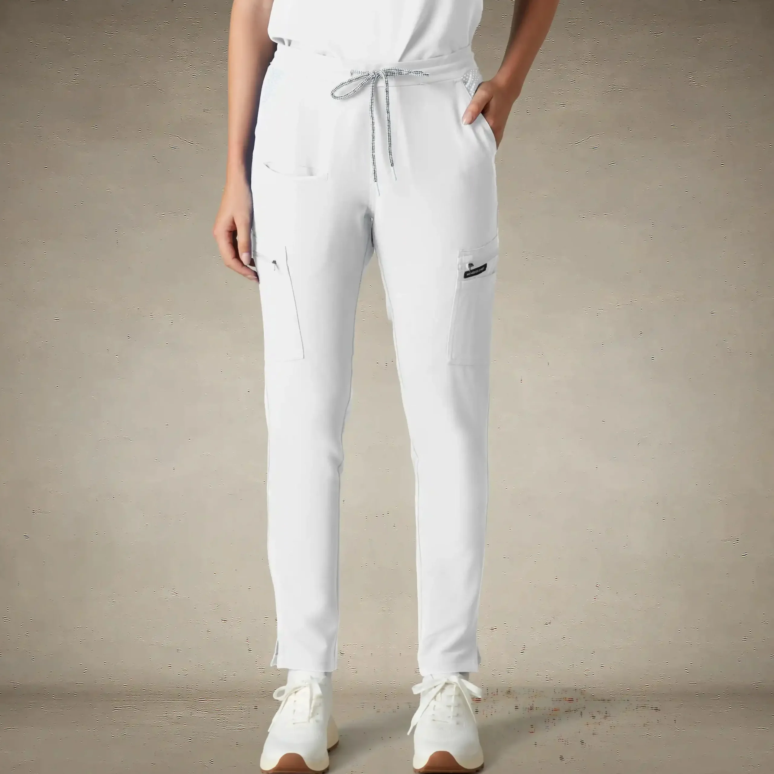 Online Members Only Reus Open Bottom Scrub Pants White