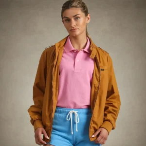 Outlet Members Only Women's Classic Iconic Racer Oversized Jacket Wheat