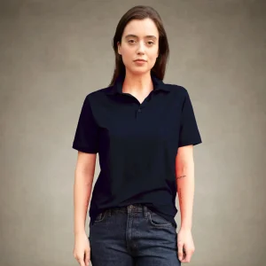Outlet Members Only Women's Oversized Polo Shirt Navy