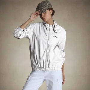 New Members Only Women's Oversized Packable Windbreaker Jacket White