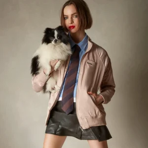 Online Members Only Women's Satin Bomber Jacket Brush